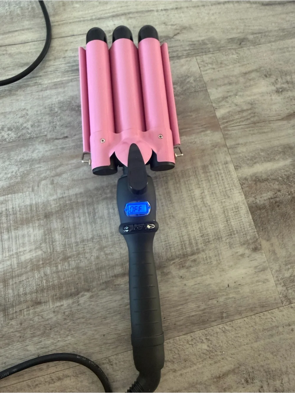 Pink Triple Barrel Hair Waver Ceramic Curling Iron